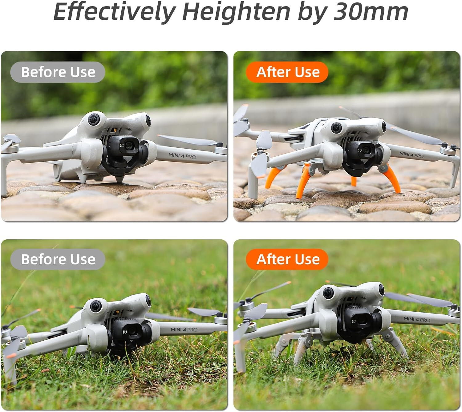 DJI Mini 4 Pro Drone Landing Gear – Folding Spider Legs – Easy Install