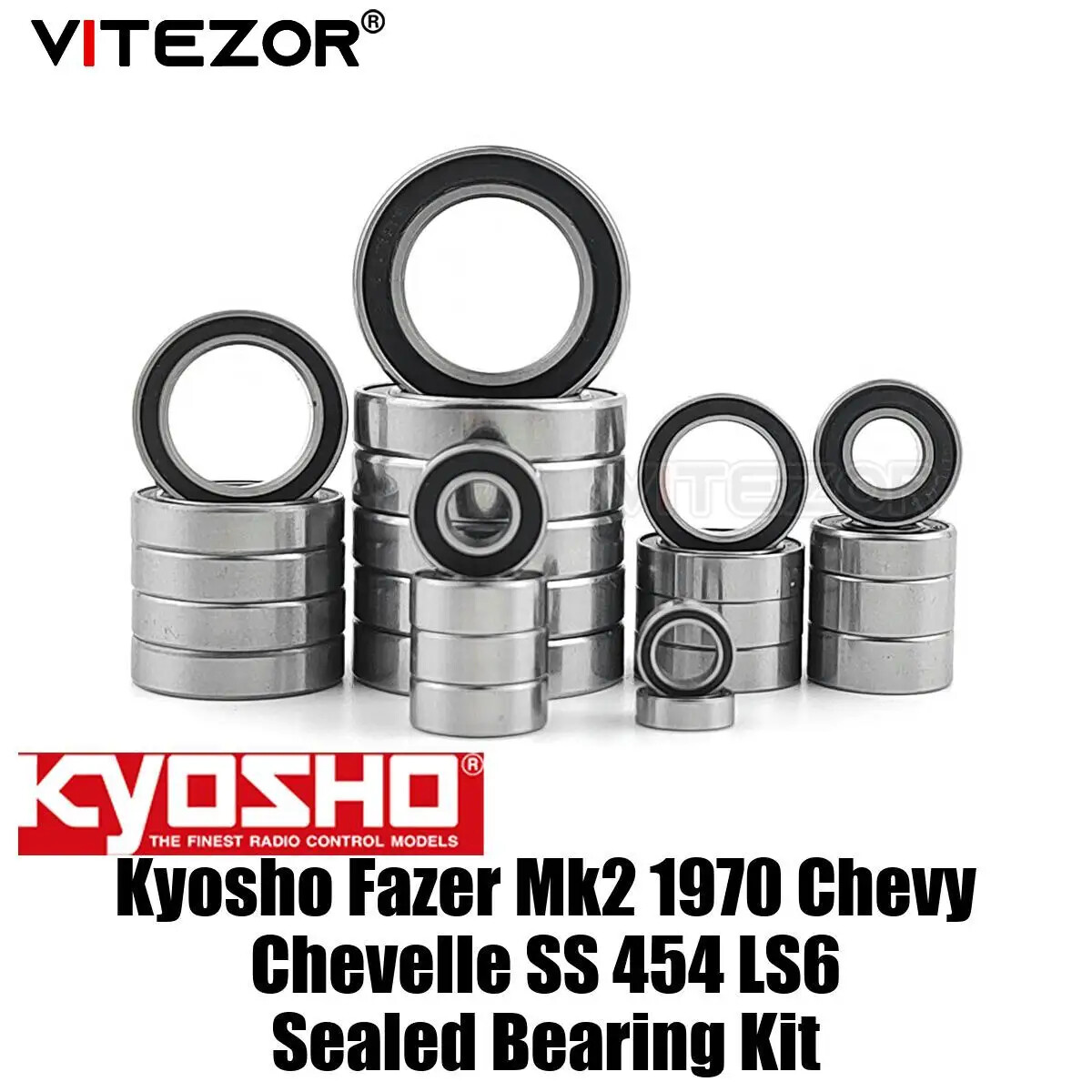 For Kyosho Fazer Mk2 1970 Chevy Chevelle SS 454 LS6 Sealed Bearing Kit