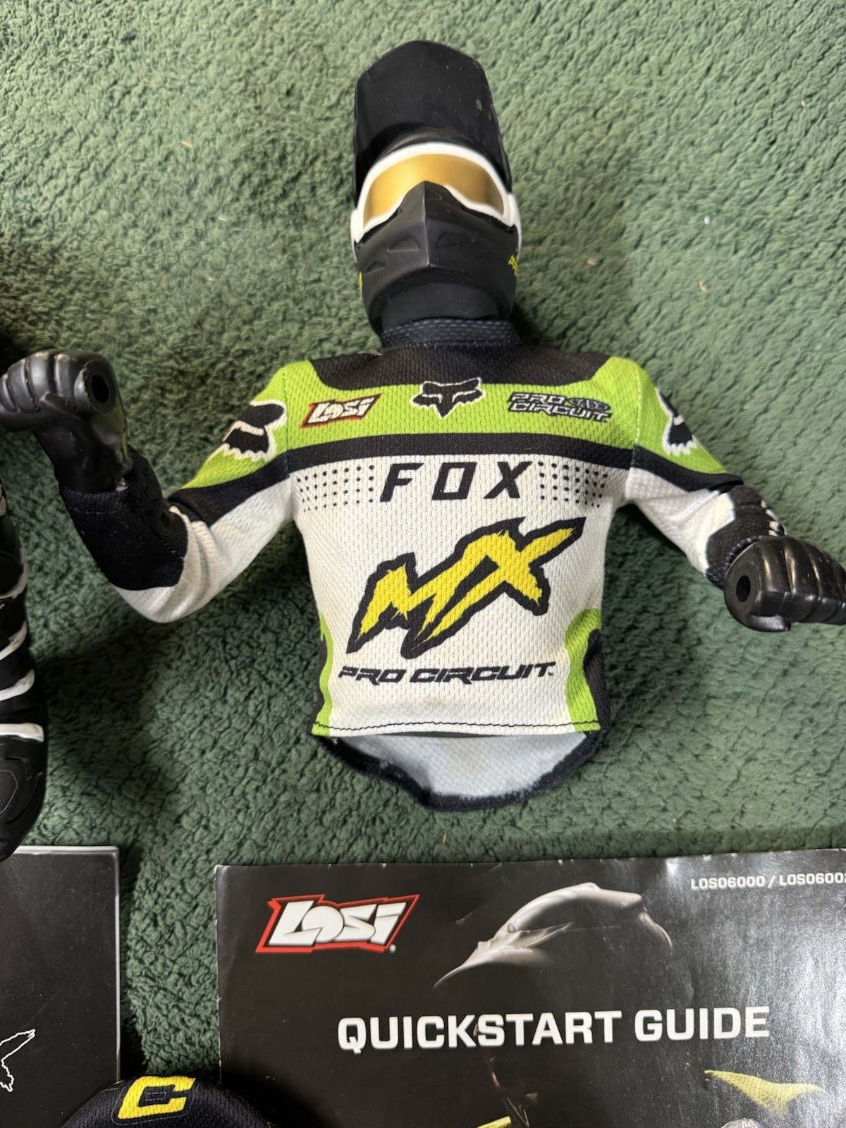 Losi Promoto MX Rider Figure With Jersey & Pants & Extra Pants & Manual!