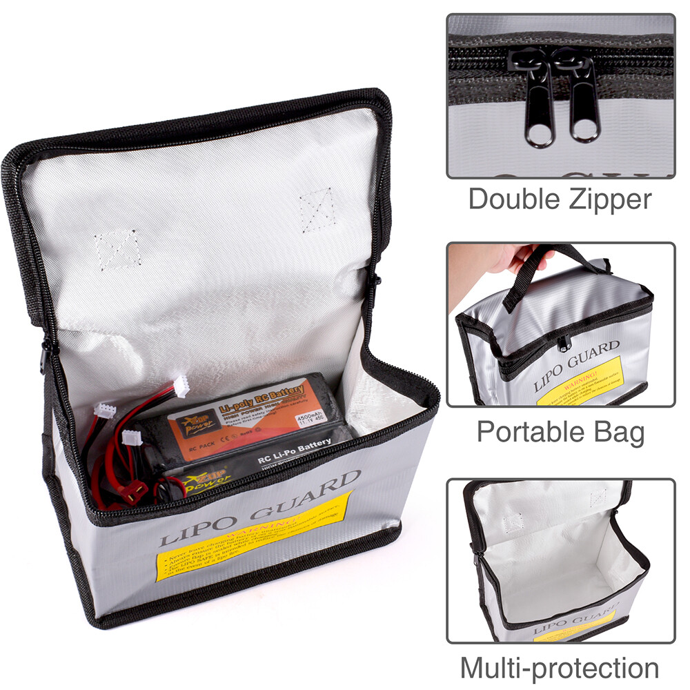 Lipo Guard Battery Safe Bag Fireproof for RC Car Drone Batteries Travel Storage