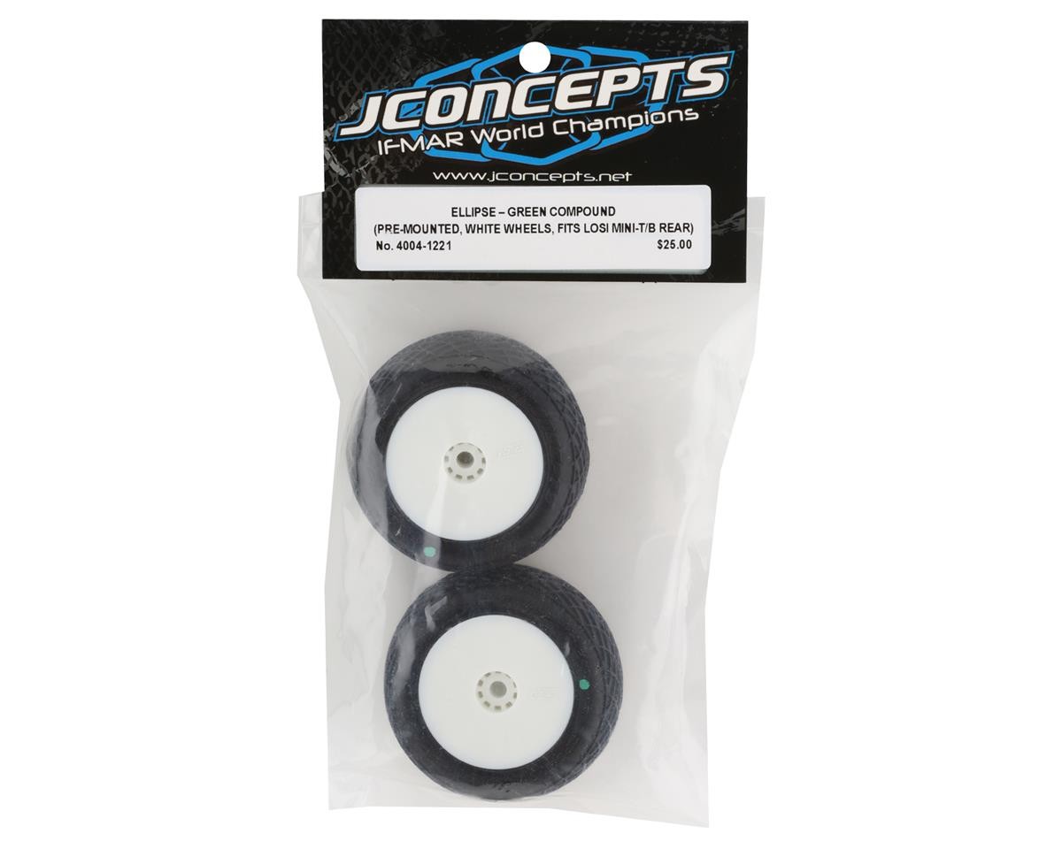 JConcepts Mini-B/Mini-T Ellipse Pre-Mounted Rear Tires (White) (2)