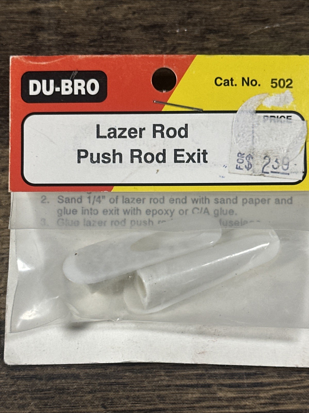 DU-BRO LAZOR ROD PUSH ROD EXIT ( PACKAGE OF 2 )( CAT. # 502 )