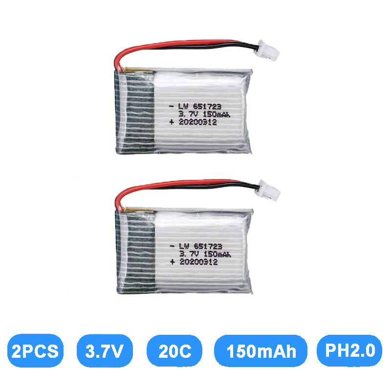 2pcs 3.7v 150mAh 20C + PH2.0 plug Battery for H36 NH010 RC Quadcopter Helicopter