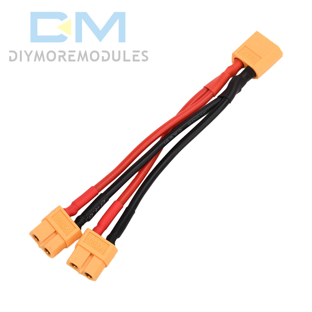 XT60 Male/Female Cable Parallel Battery Connector 4AWG Silicone Wire Y Splitter