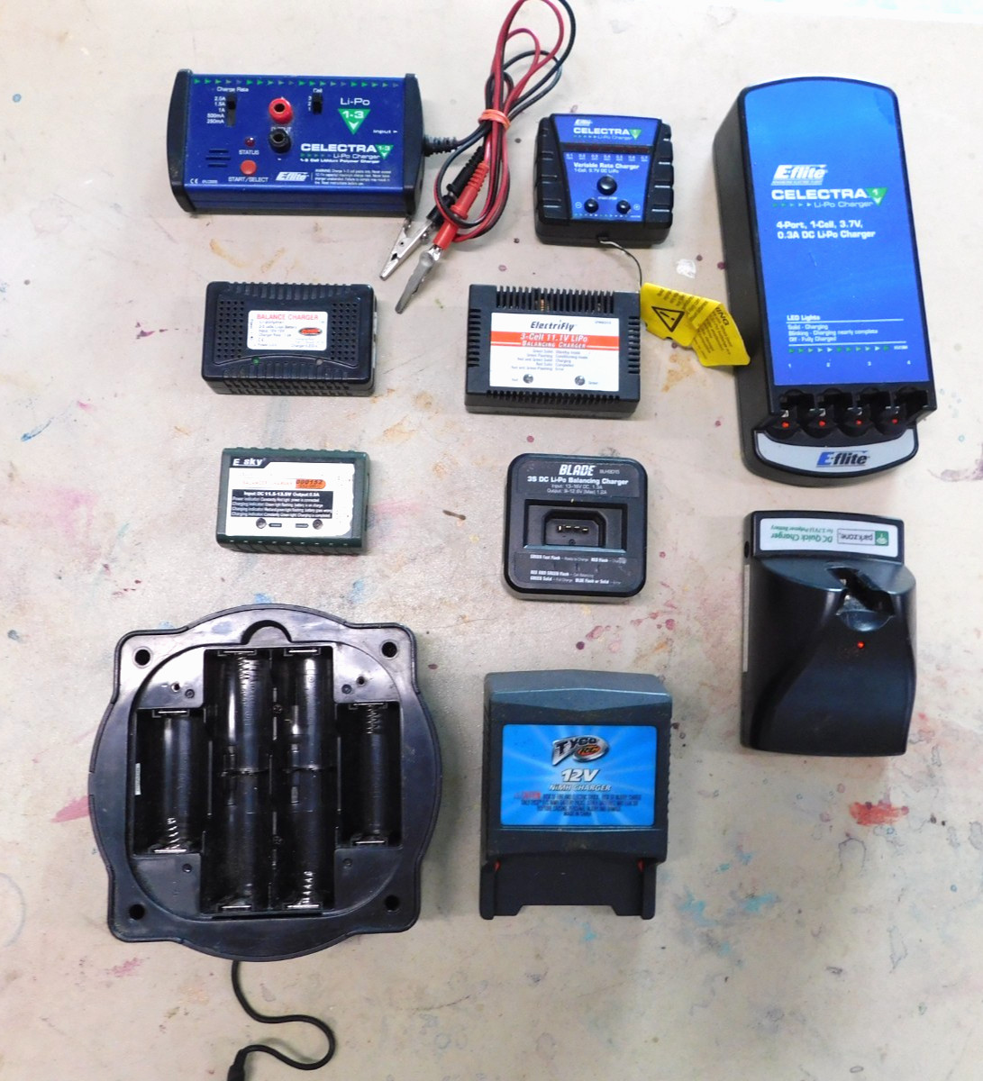 Lot of 10 RC Helicopter Battery Chargers and Power pack For Parts/Repair, NR!!!