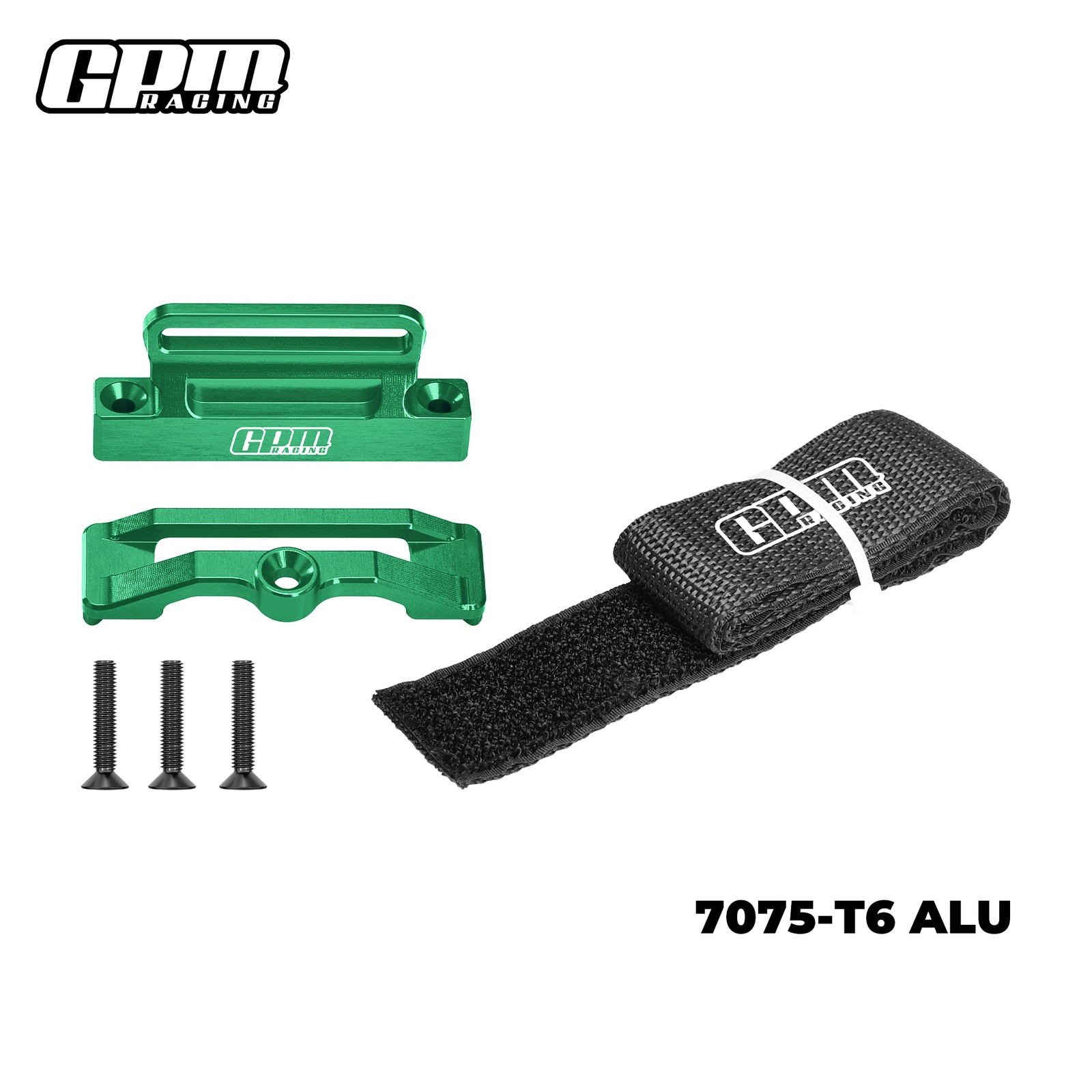 GPM Alloy Battery Fix Mount Base + Strip for TRAXXAS 1/10 2WD SLASH VKL SHORT