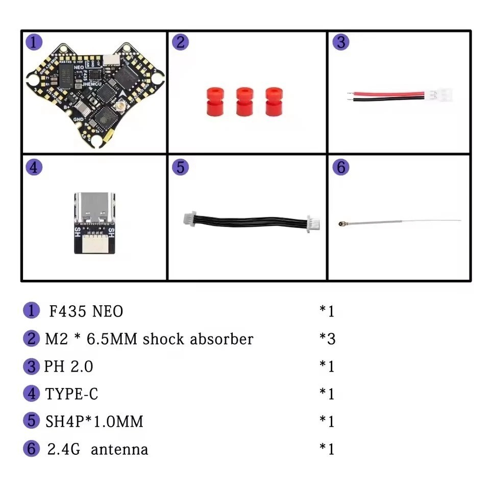 JHEMCU F435 NEO 1S AIO Control With 4-in-1 Integrated 5A ESC For RC