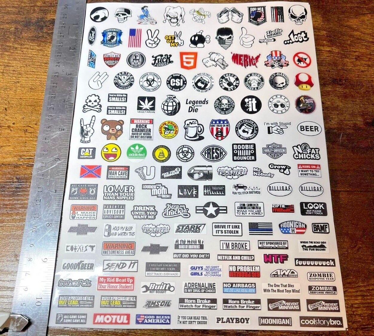 137 stickers! 1/10 1/8 RC Sticker Bomb Decal Sheet – Traxxas Arrma Losi axial