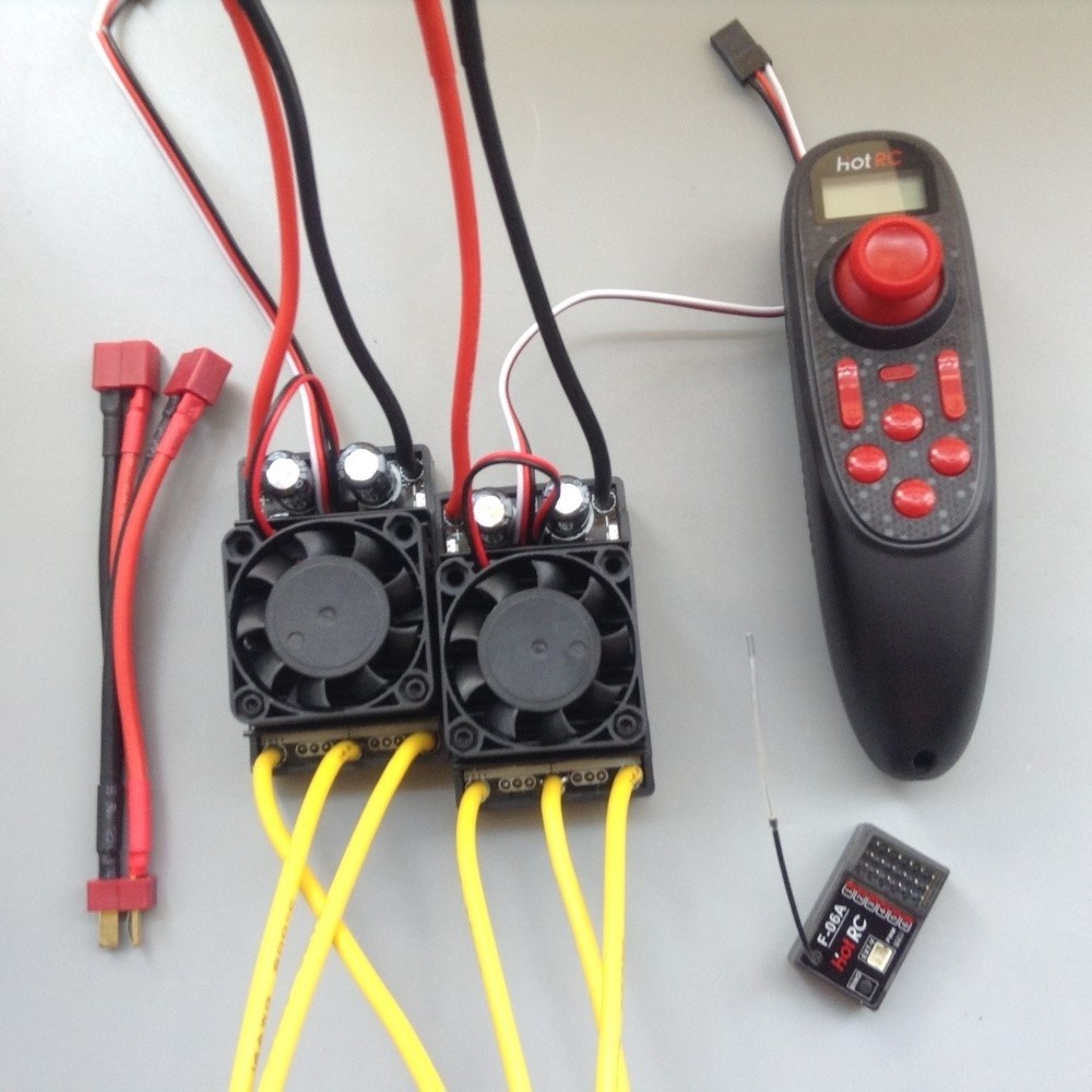 70A Bi-Directional ESC Pair 6-CH Radio Combo 2-6S Air-Cooled for RC Boat/Car/ROV