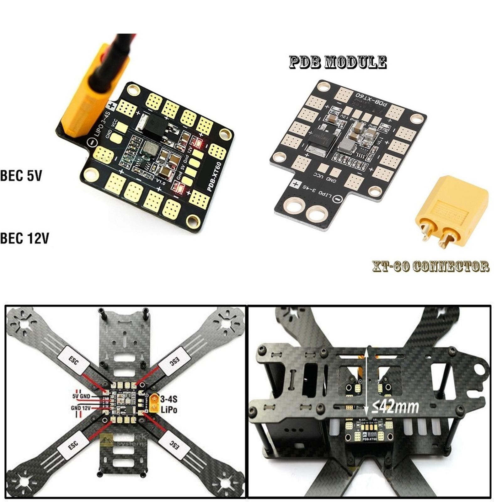 RC Drone Dual BEC PDB XT60 Board Mudule Power Distribution Board Power For FPV B