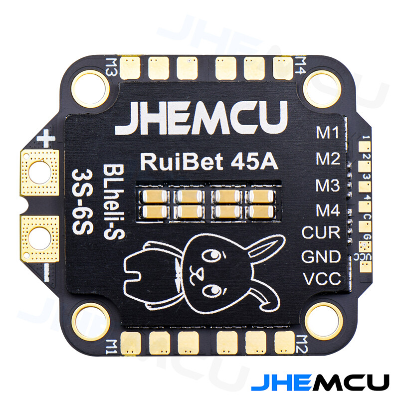 JHEMCU RuiBet 45A/55A BLHELI_S Dshot600 3-6S Brushless 4in1 ESC for RC FPV Drone