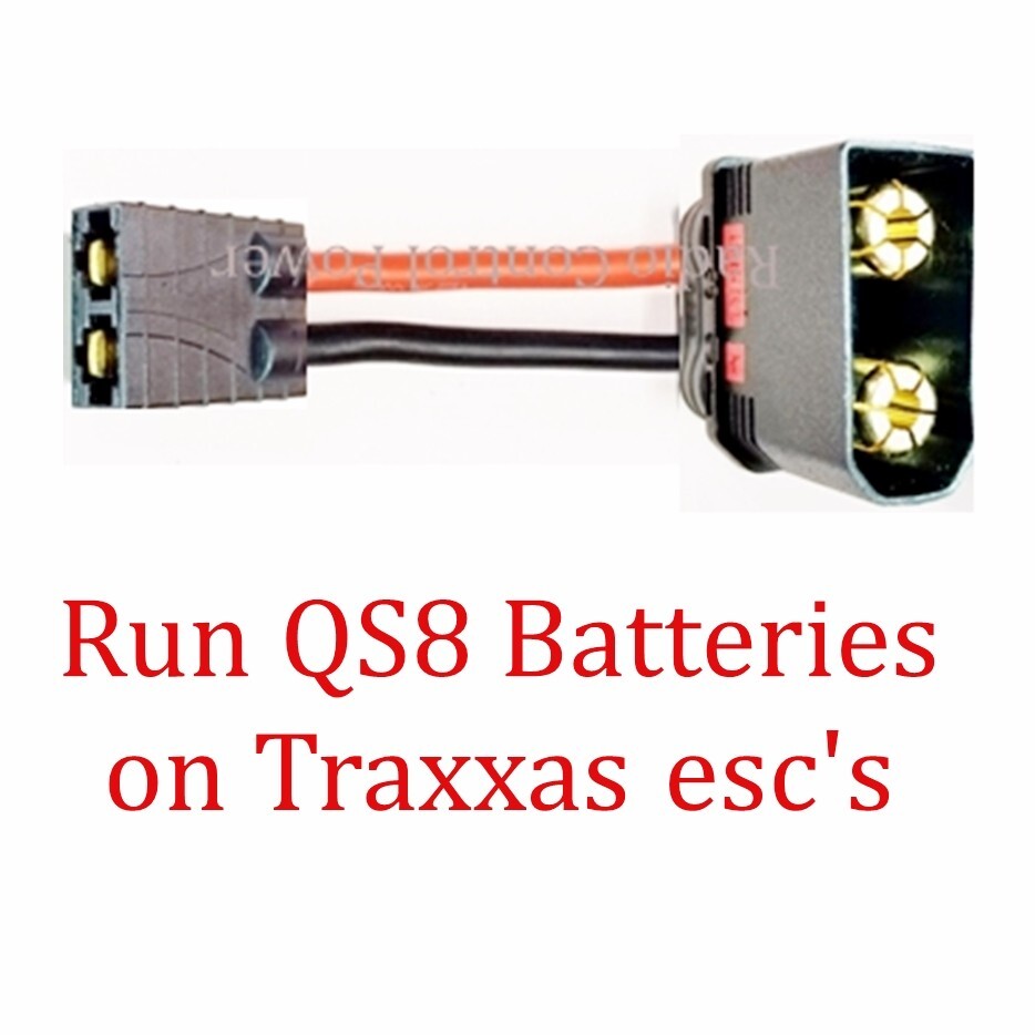 RCP-QS8 Fits Traxxas Connector Single Wired 8 awg, 10 awg, 12 awg Adapters