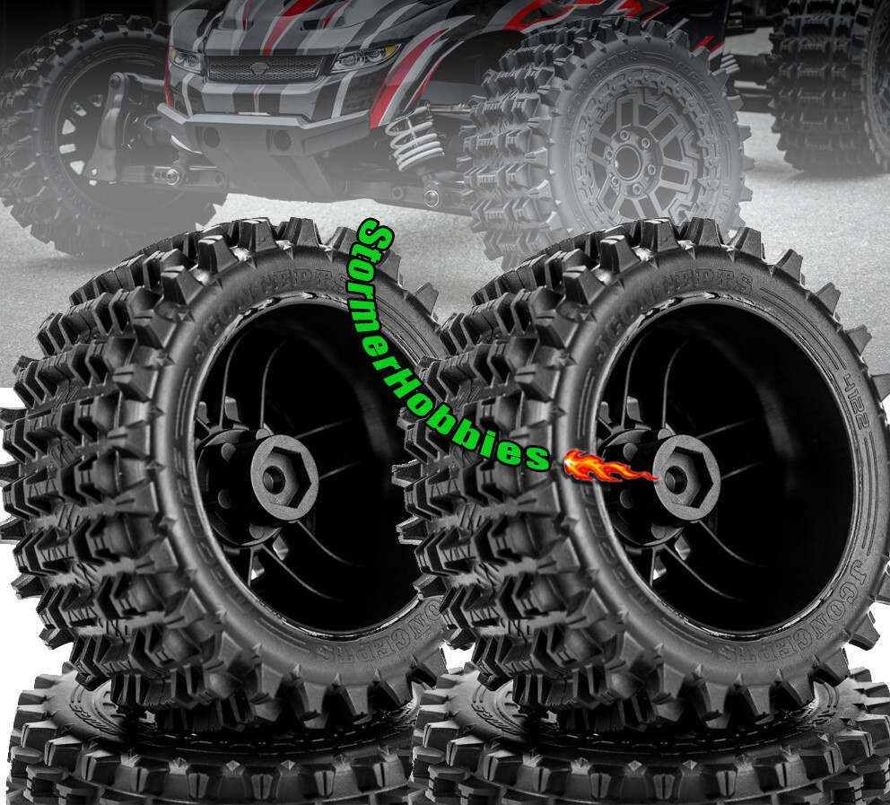 4 JConcepts Magma 2.8″ Pre-Mounted Tires fit Rustler – Rustler 4×4 JCO412239812