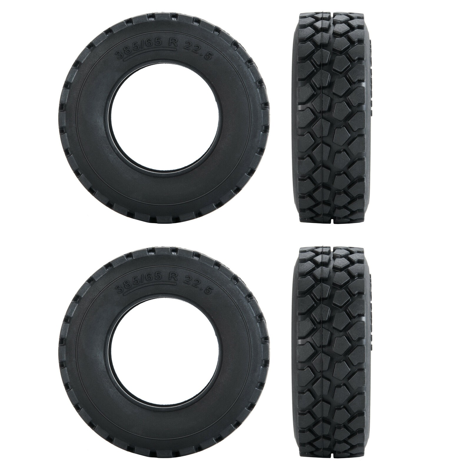 4Pcs Rubber Tires Tyres For Tamiya 1/14 RC Tractor Truck Car Replace Parts