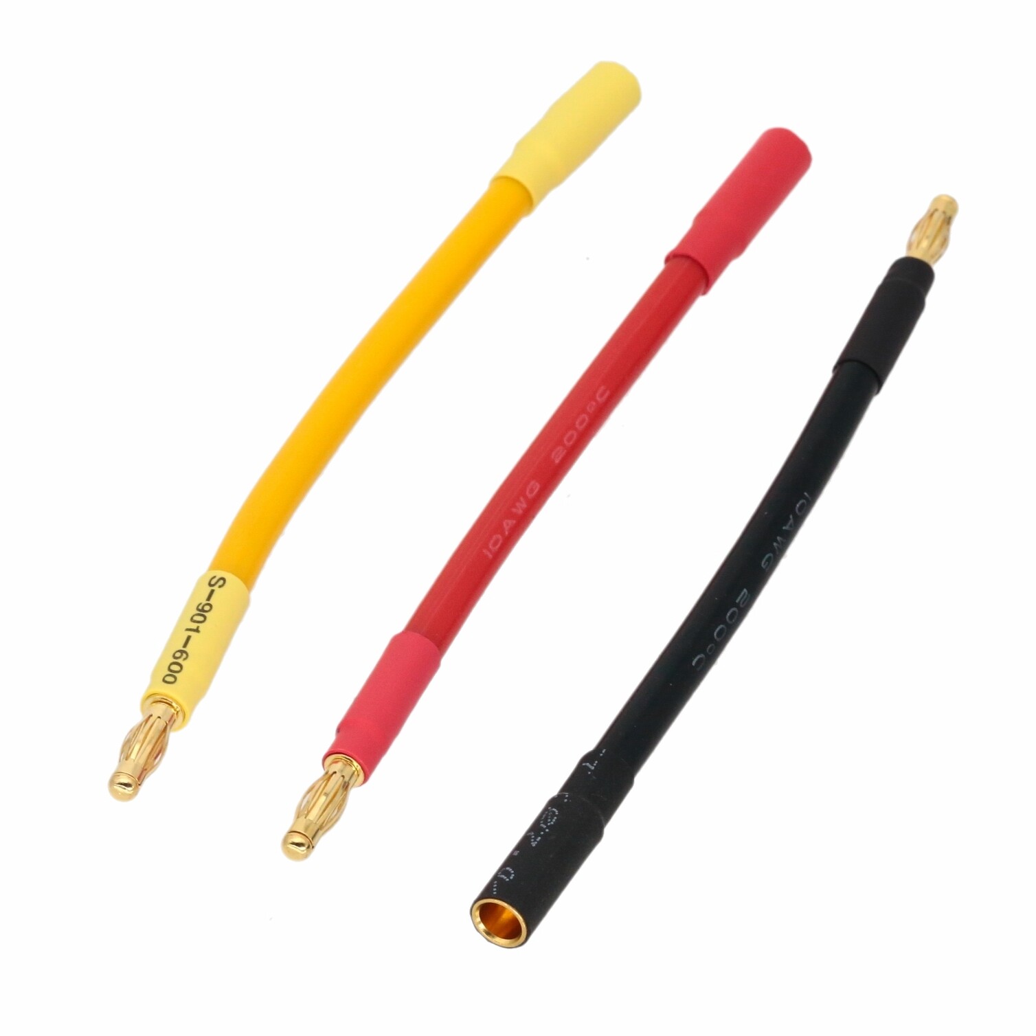 5mm Female Banana to 4mm Male Bullet Motor Control ESC 10AWG 4″ Extension Wire