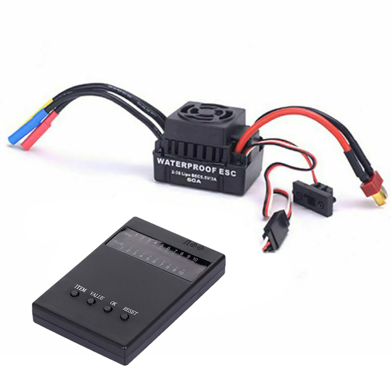 New 60A Brushless ESC 3650 3900KV Brushless Motor Programming Card 1/10 RC Car h