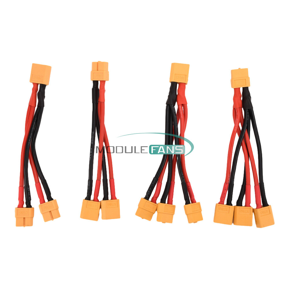 XT60 Male/Female Cable Parallel Battery Connector 4AWG Silicone Wire Y Splitter-