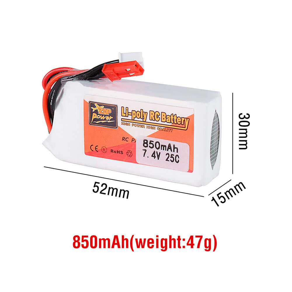 7.4V 850/1000mAh Lipo Battery 25C JST Plug for TRX4M Remote Control Car Parts