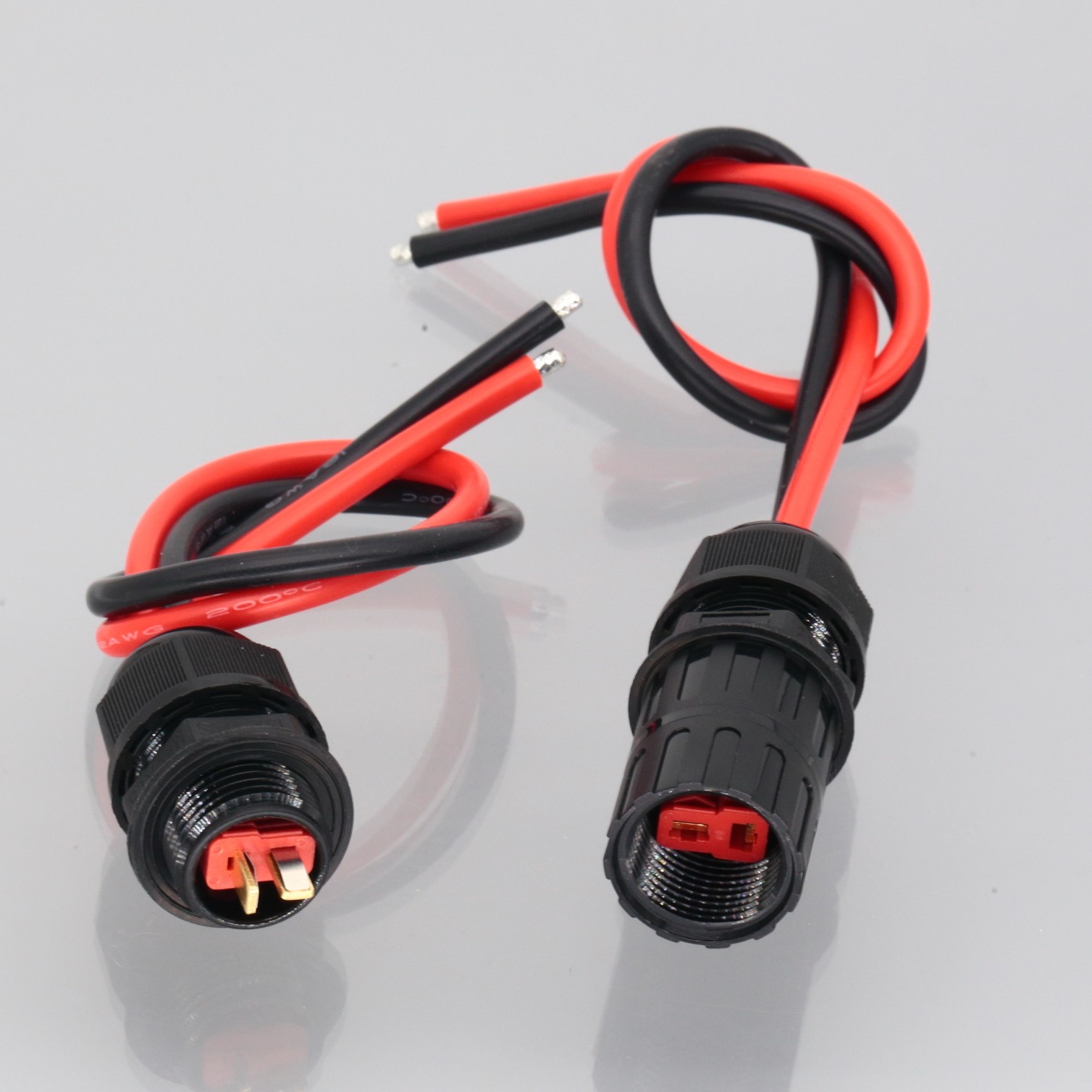 Deans T-Plug Male Female M20 Threaded IP68 Waterproof Connector 12awg 1+1FT Wire