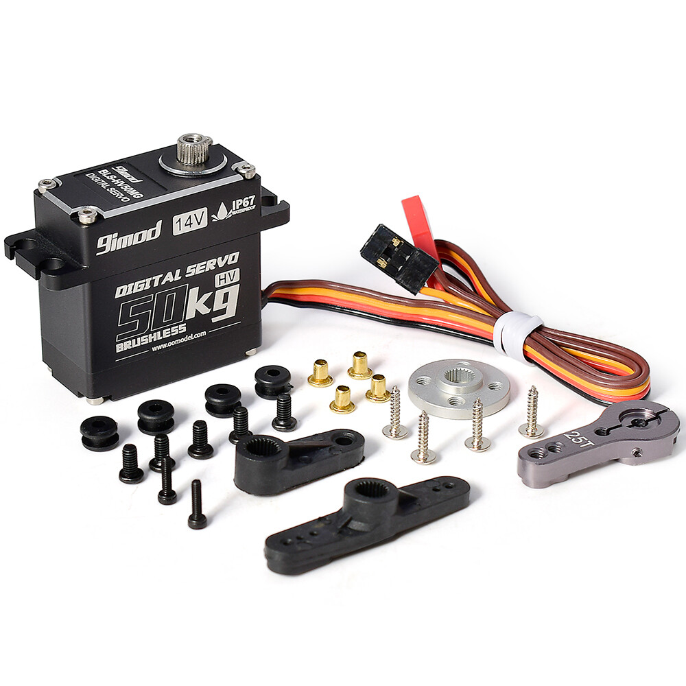 9imod 50KG BLS-HV50MG 14V HV Brushless Digital Servo for 1/5 RC Car Boat Robot
