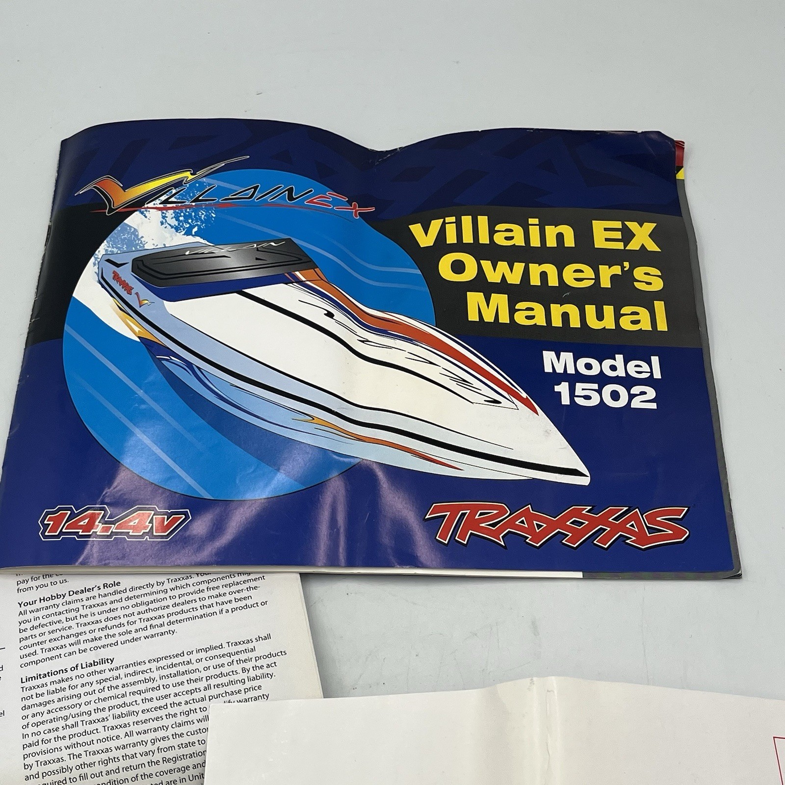 Traxxas Villain EX 1502 Owners Manual Plus Paper Work