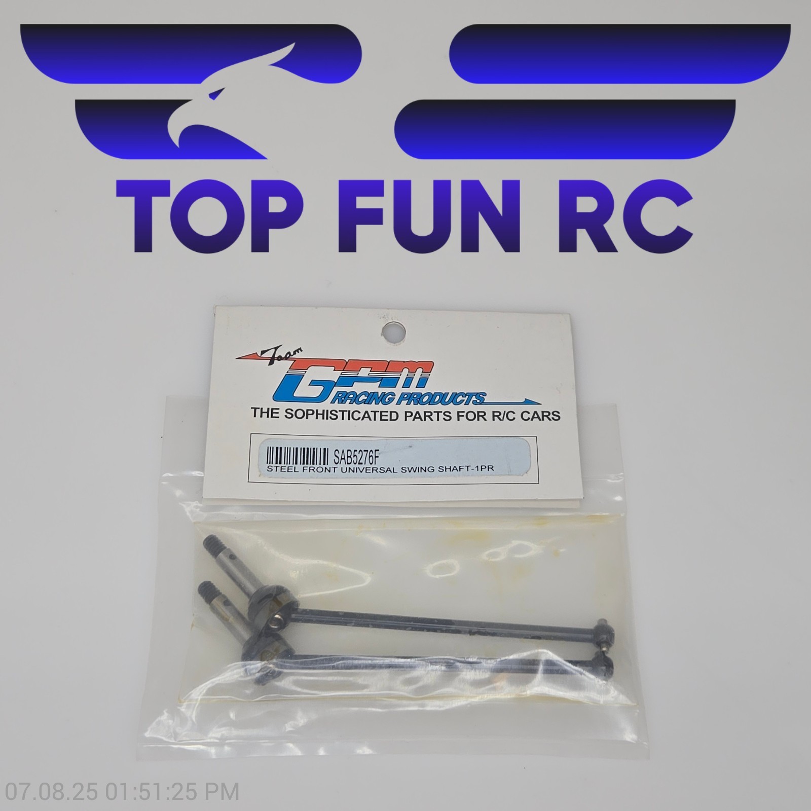 GPM Racing SAB5276F Steel Front Universal Swing Shaft For Associated B44