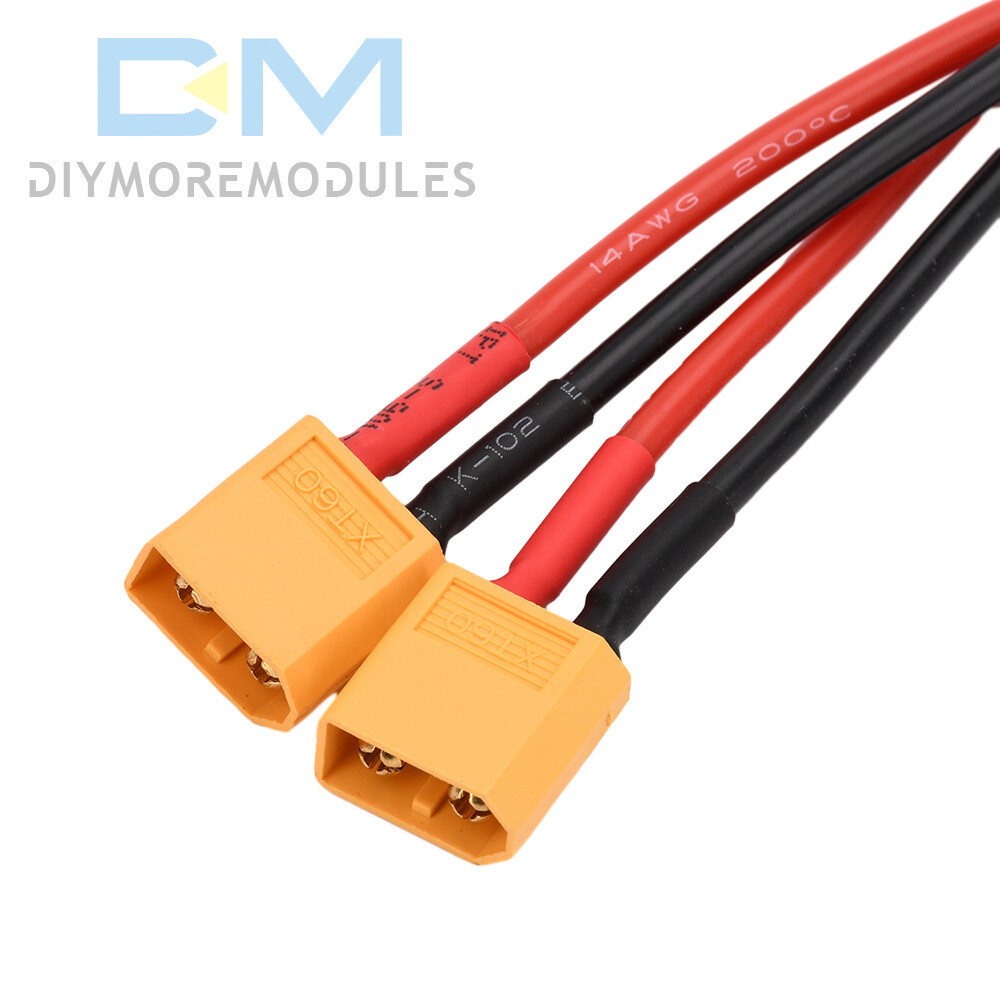 XT60 Male/Female Cable Parallel Battery Connector 4AWG Silicone Wire Y Splitter