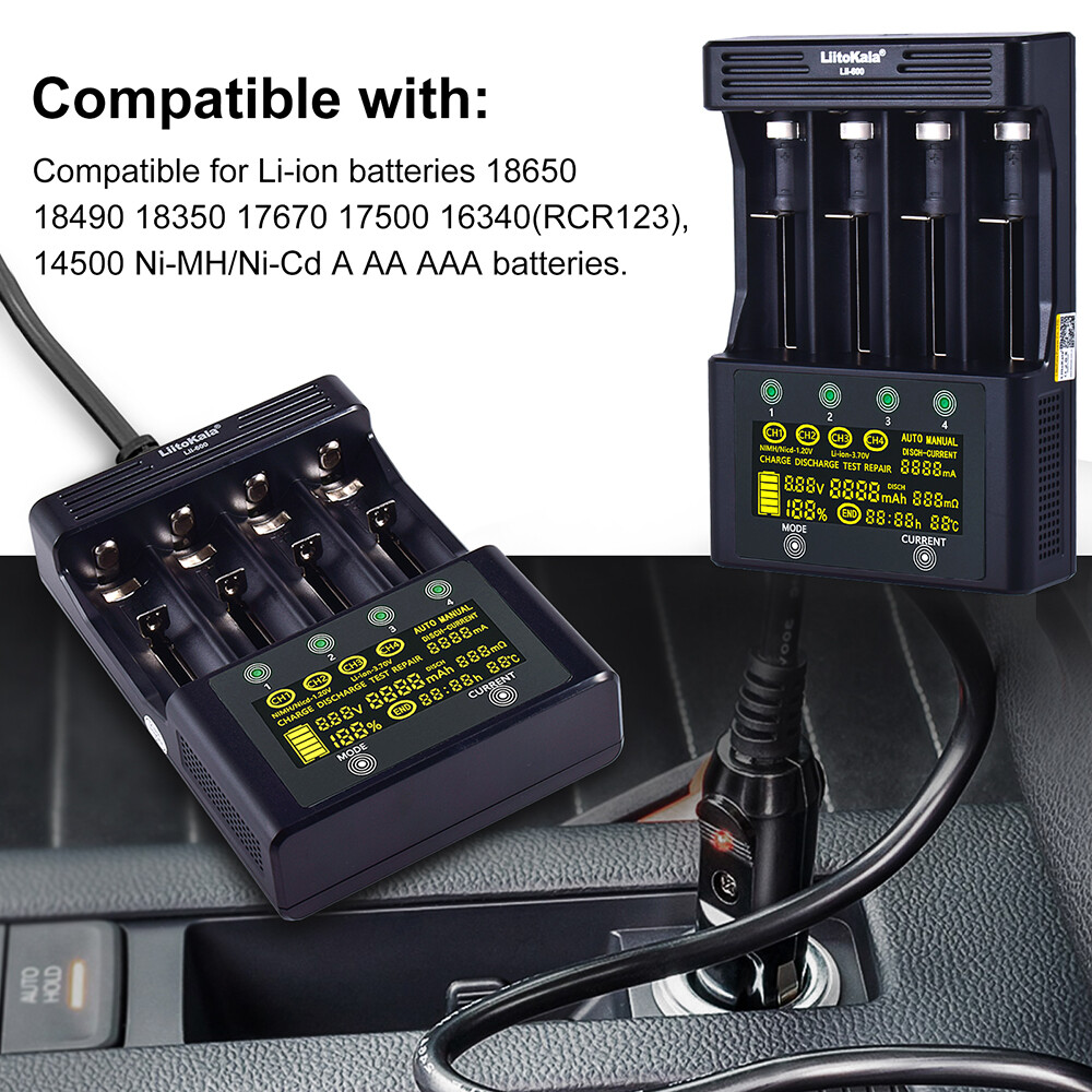 Liitokala Smart Charger Tester LCD for Li-ion 18350 AA AAA NiMH Lithium Battery