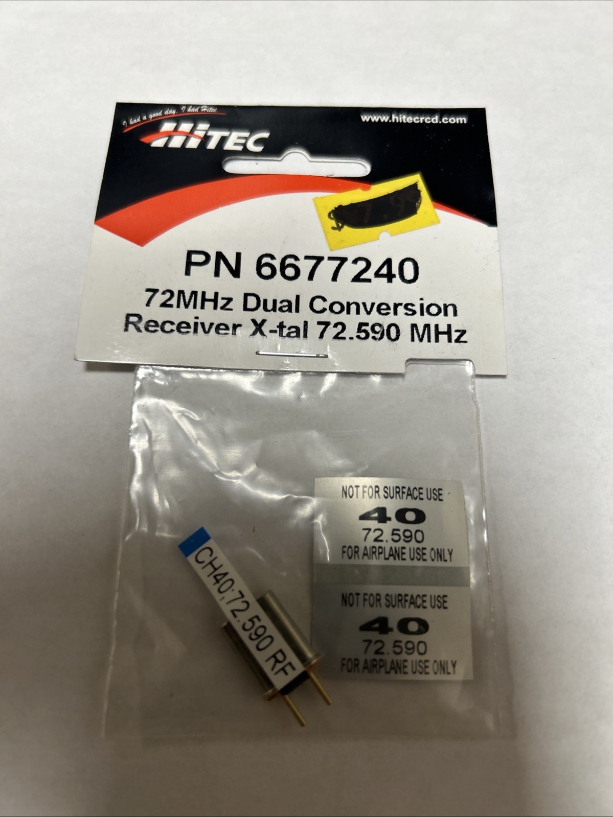 Hitec 6677240 Channel 40 72.590 RF Receiver Crystal Xtal RC 72mHz RC Part