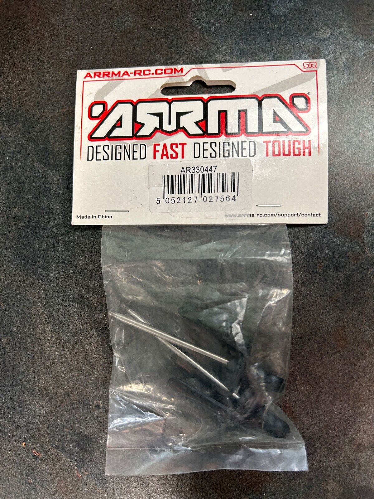 B111 ARRMA R/C Shock Shaft, Eyelet & Spring Perch Set (1 Ft 1 Rr) AR330447 NOS