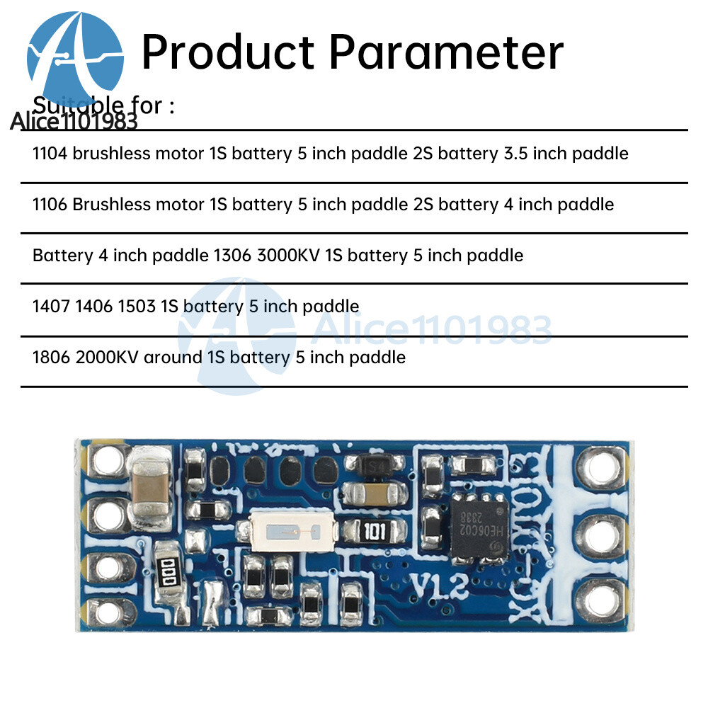 1S-2S 6A Micro Brushless ESC Motor Controller Board for 1104 1106 1306 1407 1503