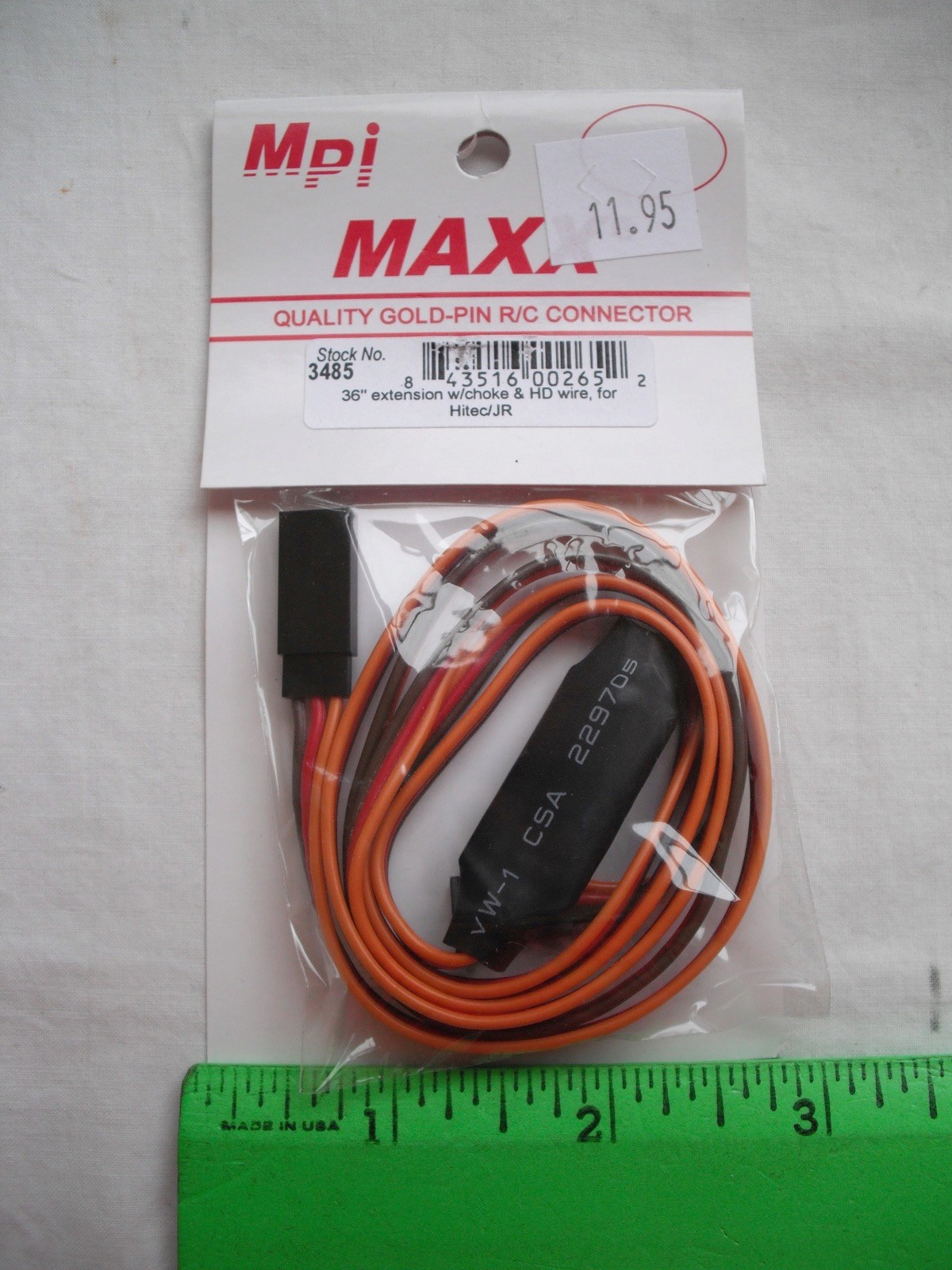 Maxx Products Mpi 3485, 36″ Extension, Choke, HD Wire, Hitec/JR, Cable,R/C Plane