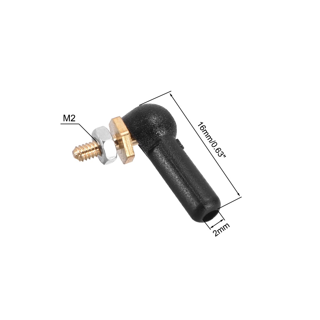 5pcs 2mm/M2 Linkage End Tie Rod End Metal Ball Head Black for RC Boat Robot