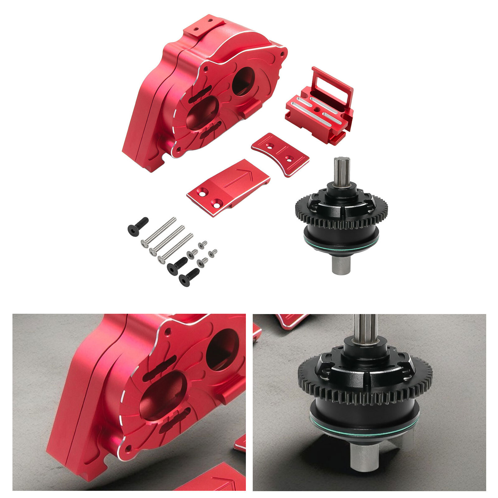 Motor Mount Gear Cover with 57T 0.8Mod Center Diff for Arrma 1/8 1/10 4S