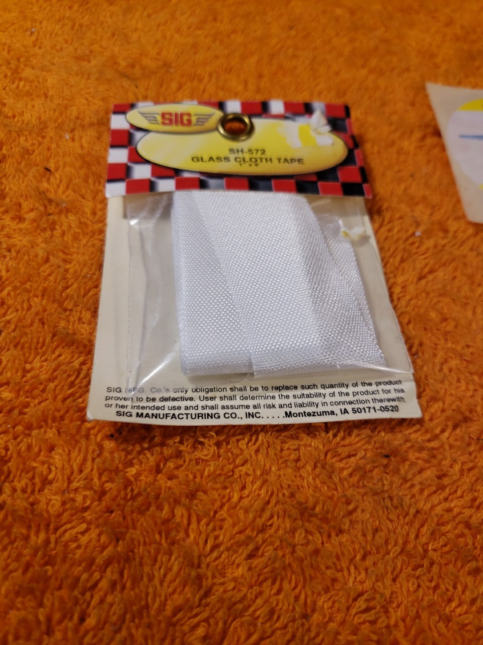 Sig products – SH-572 – Glass Cloth Tape 1″ X 9′ – New