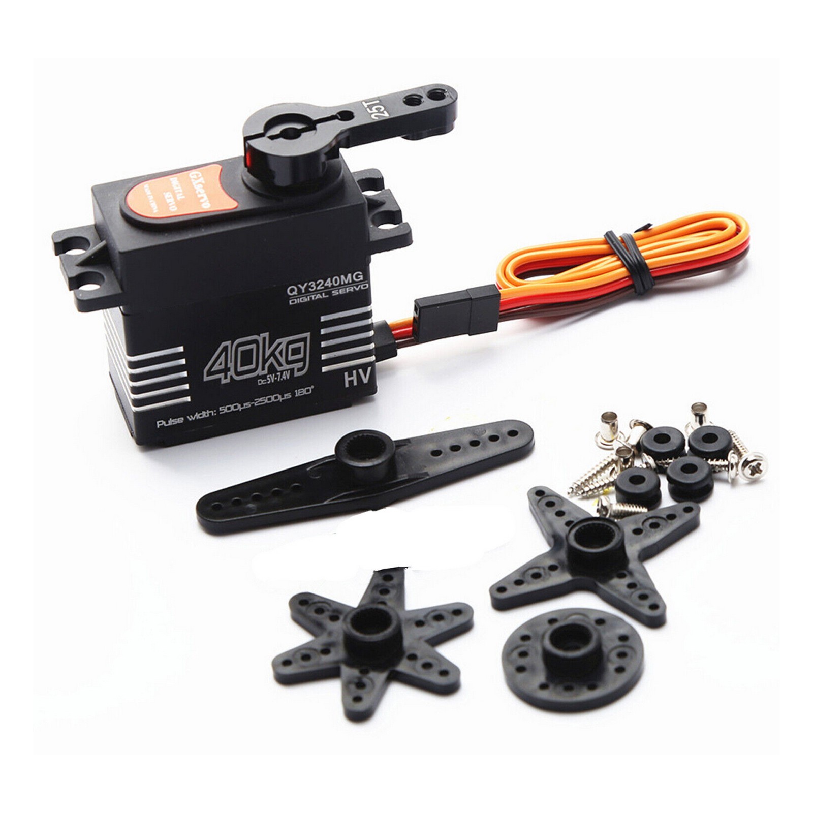 1/8 1/10 RC Car 25T Steel Steering Gear Arm 40KG High Torque Digital Servo Kit