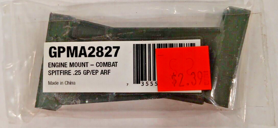 GREAT PLANES PN #GPMA2827 ~NIP~ ENGINE MOUNT – COMBAT SPITFIRE .25 GP/EP ARF