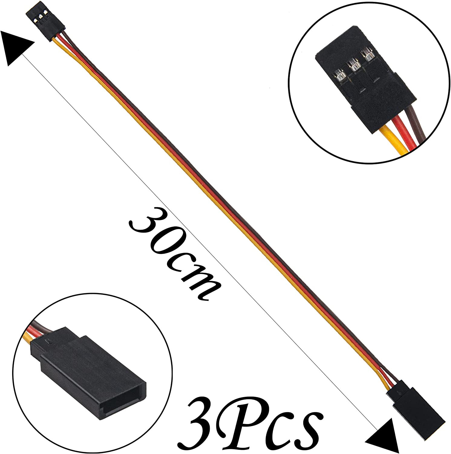 18Pcs 3-Pin JR Servo Extension Cable,1 JR Male to 2/3 Female JR Y Harness Servo