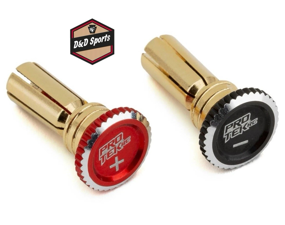 ProTek PTK-5079 – Twist Lock Adjustable Bullet Plug Grips, 5mm (Red/Black)