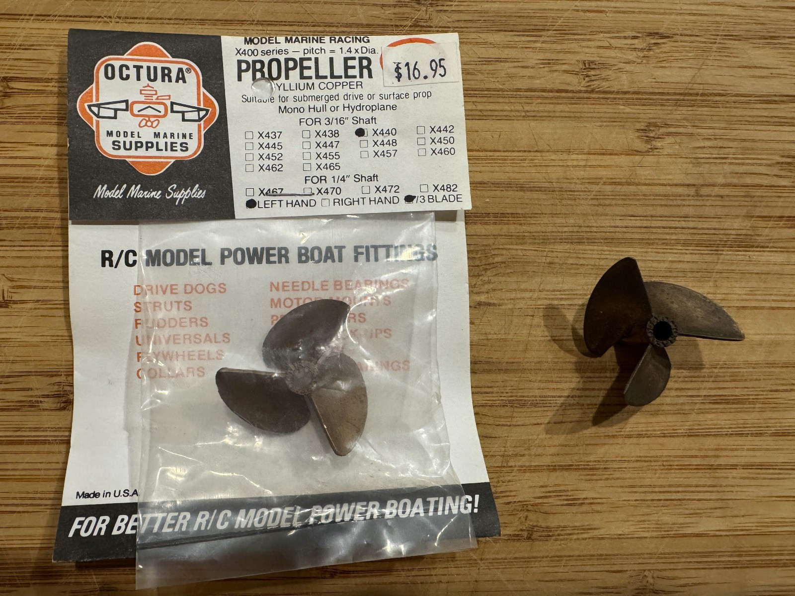 Octura X440 RC Boat Propeller Three Blade NOS