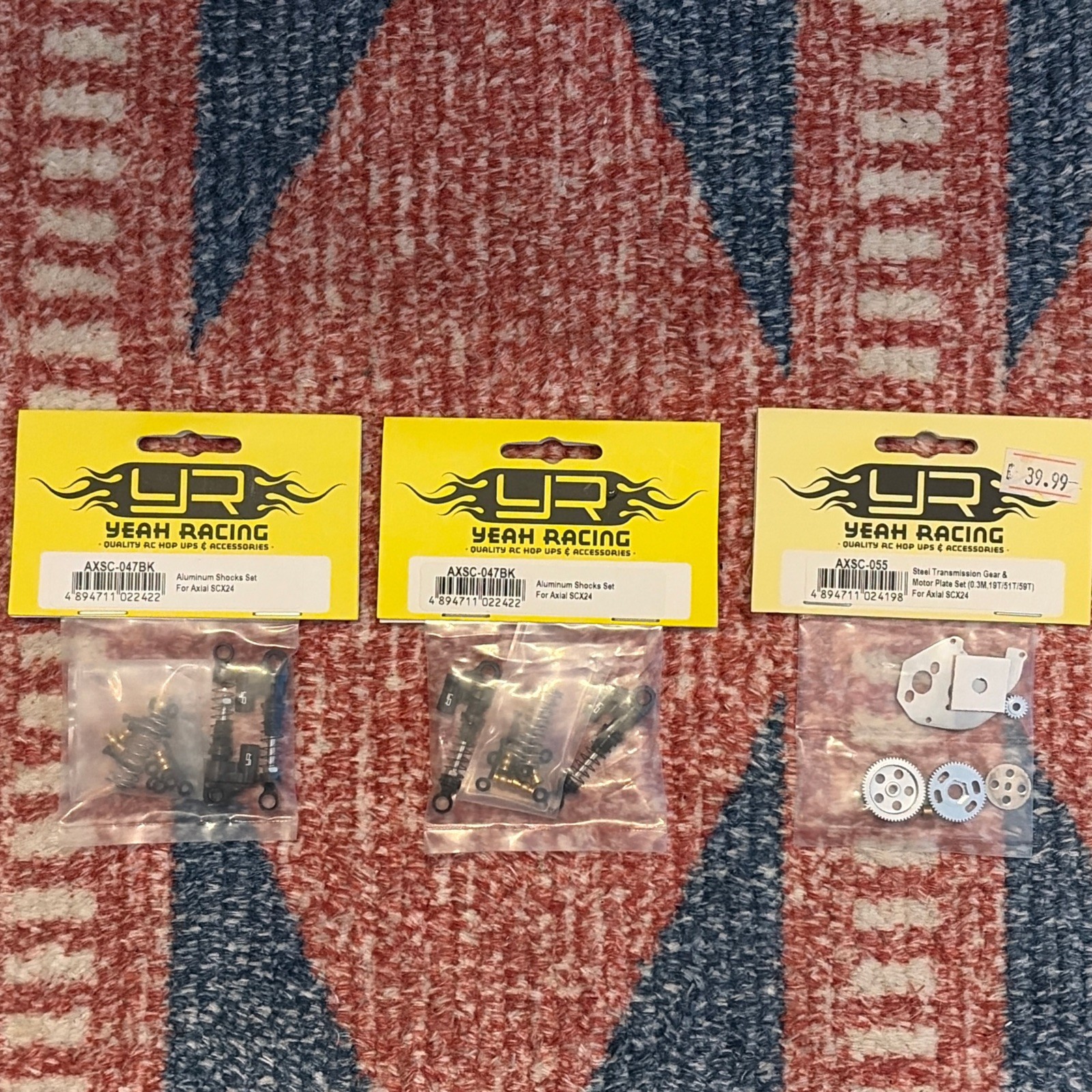 Yeah Racing Accessories SCX24 Alum Shock Set & Steel Trans Gears And Motor Plate