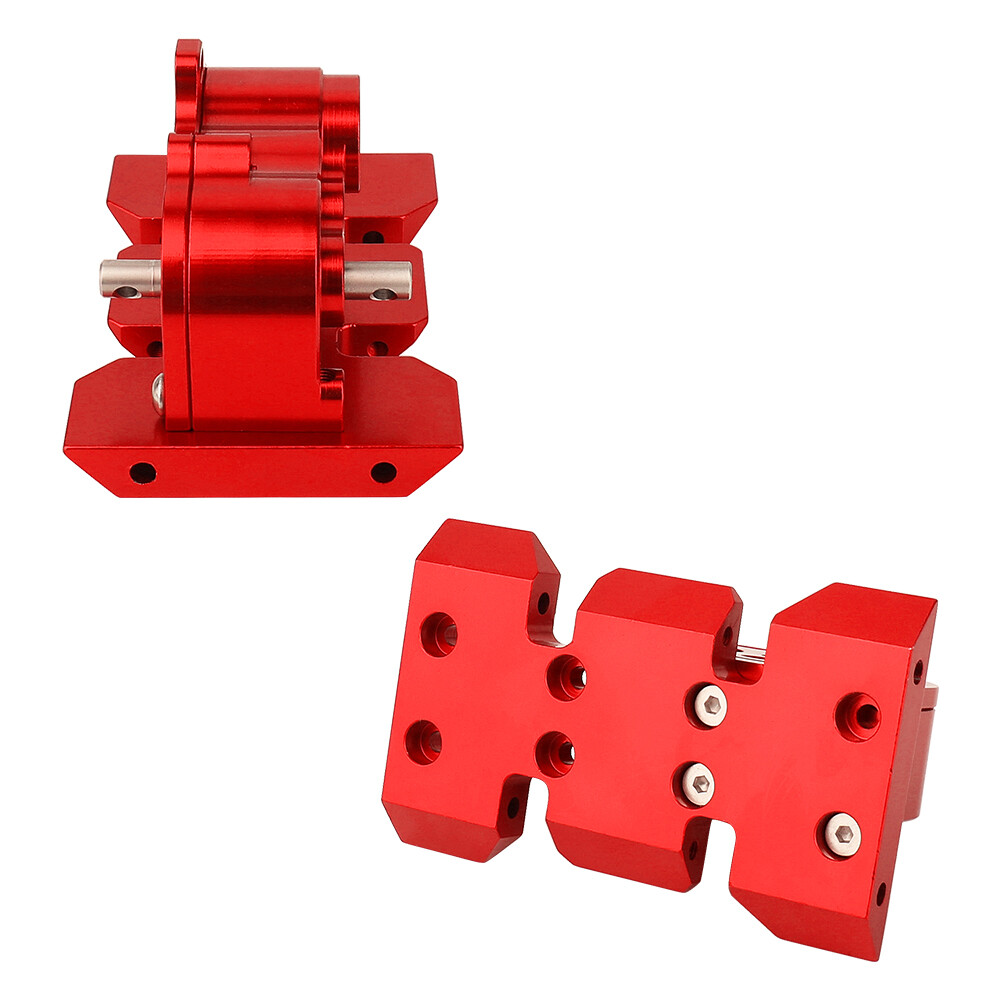 LCG Chassis Transmission Gearbox W/ Skid Plate For 1/10 SCX10 Rc Crawler Upgrade