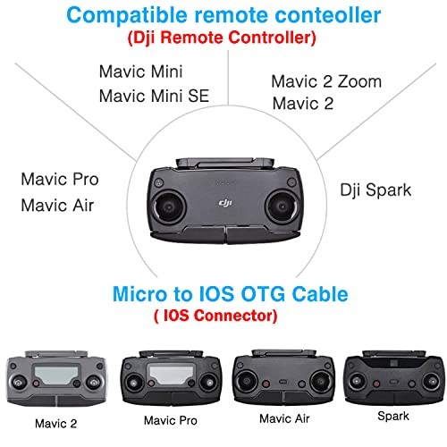 1FT USB Micro to iOS DJI Remote Controller Cable for 1FT(12in) Micro to IOS