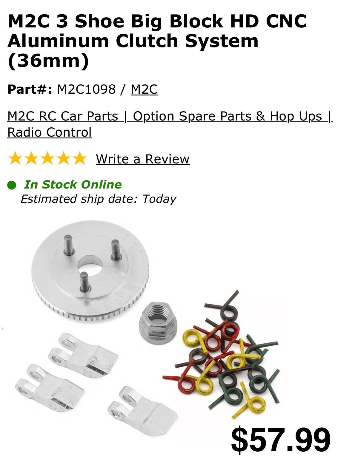 M2C 3 Shoe Big Block HD CNC Aluminum Clutch System (36mm) [M2C1097]