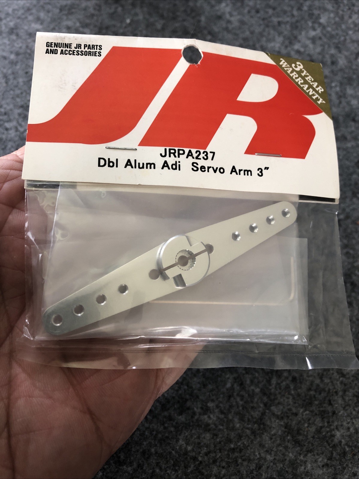 JR JRPA237 Double Alum Servo Arm 3”, New in Package, Radio Controlled
