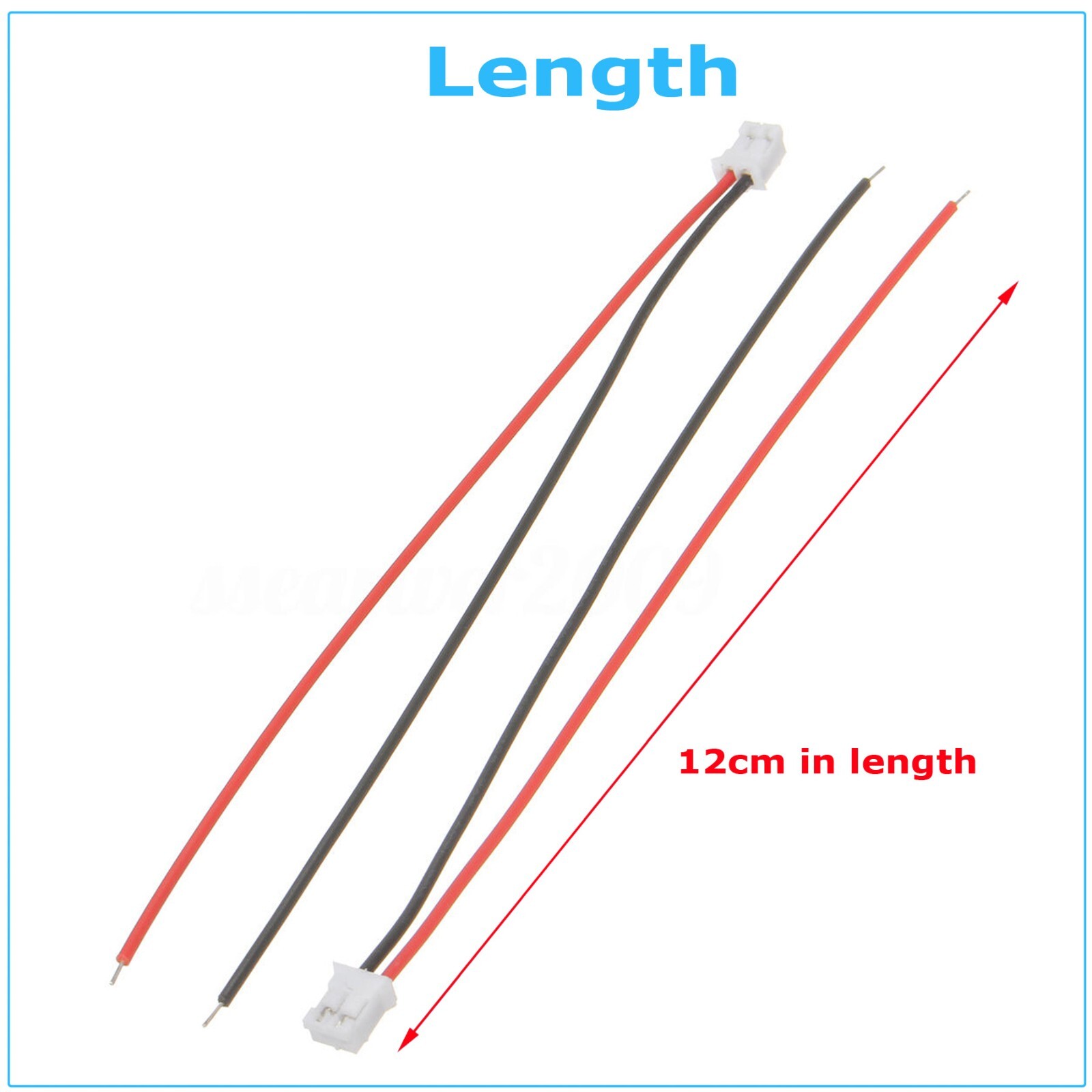 50 SETS Mini Micro JST 2.0 PH 2-Pin Connector plug with Wires Cables 120MM