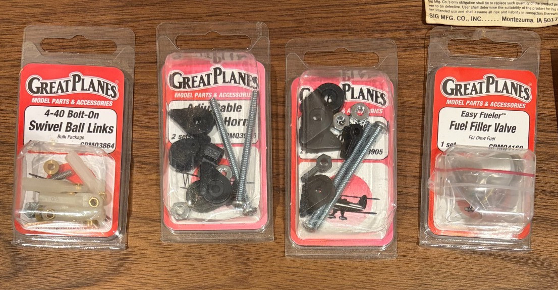 17 MISC. RC Airplane Parts LOT Great Planes Morris DU-BRO Tru-Turn MAXX SIG NOS!