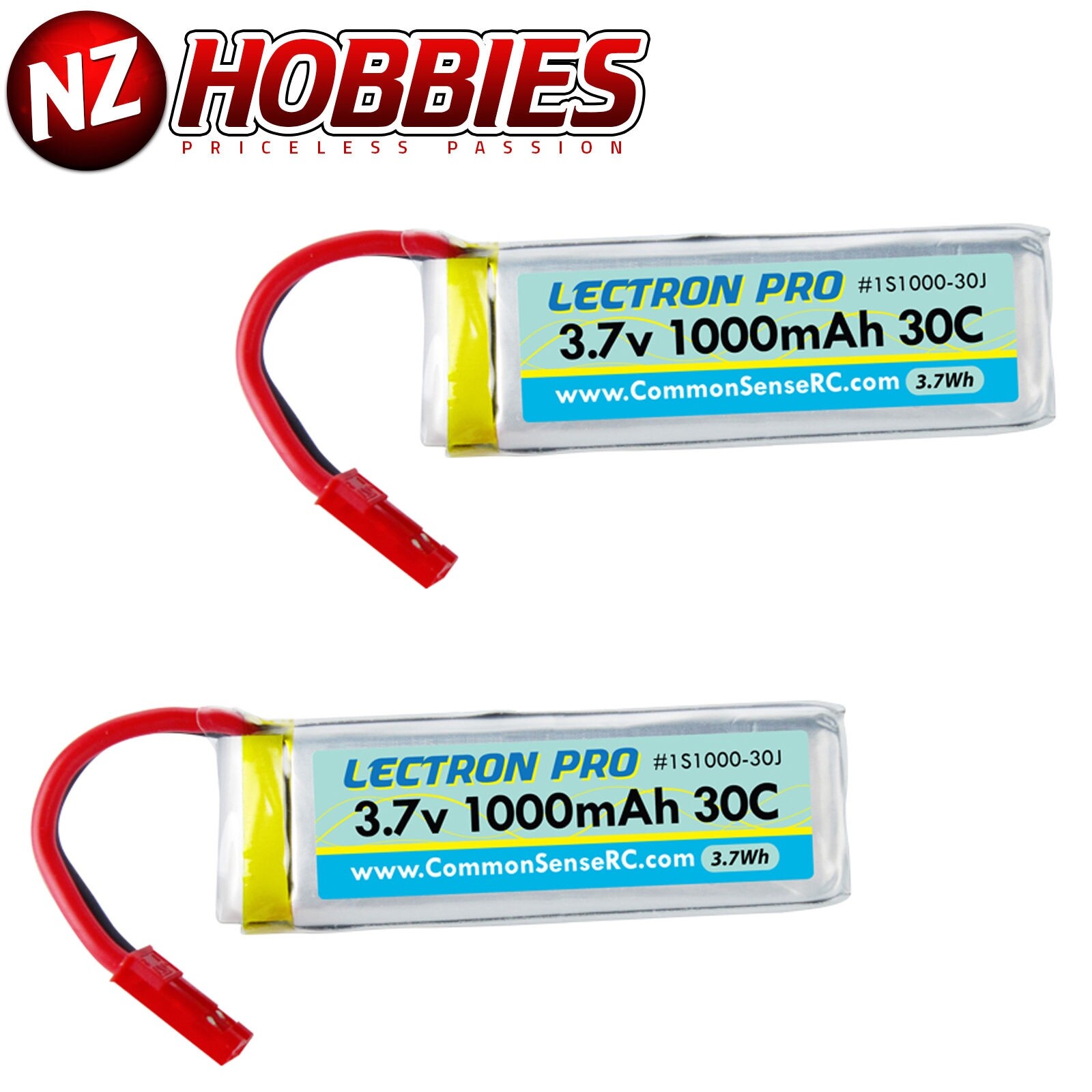 Lectron Pro 3.7 volt 1000mAh 25C Lipo (2 Packs) : Dromida Vista / Ominus