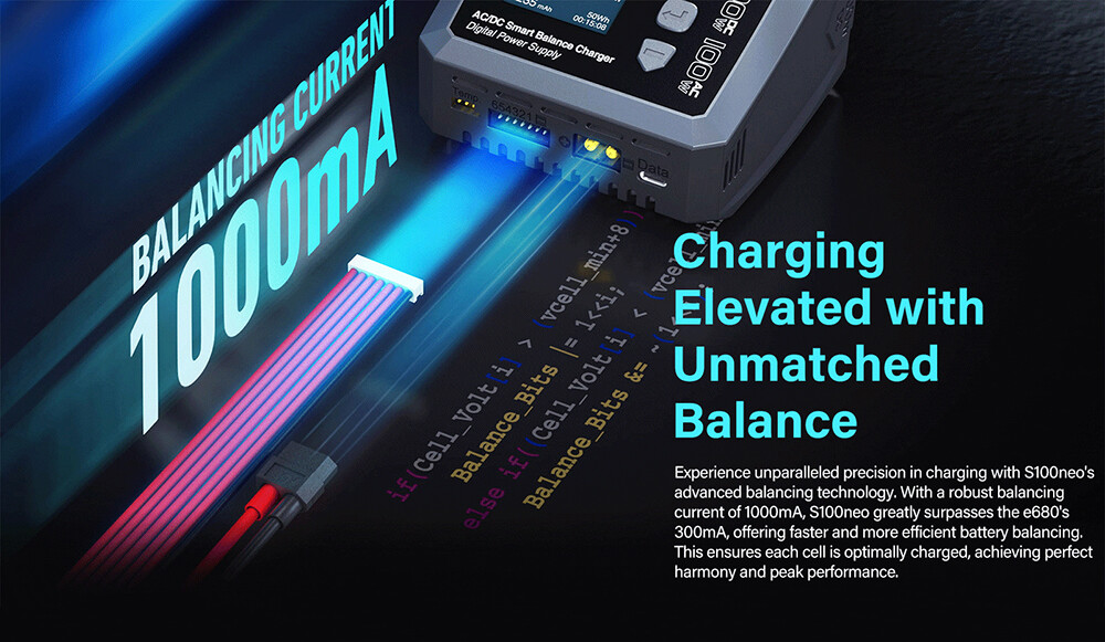 SkyRC S100neo Balance Charger AC100W DC200W 12A Smart LiPo Battery RC Discharger