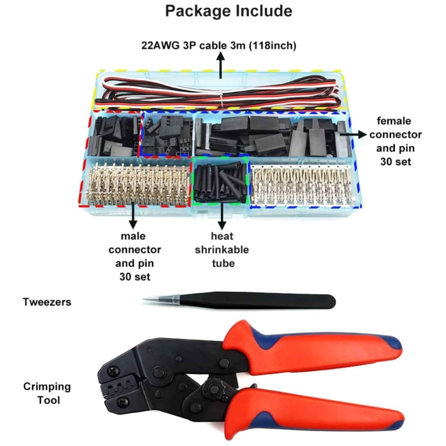 RC Servo Connector Kit with Crimping Tool